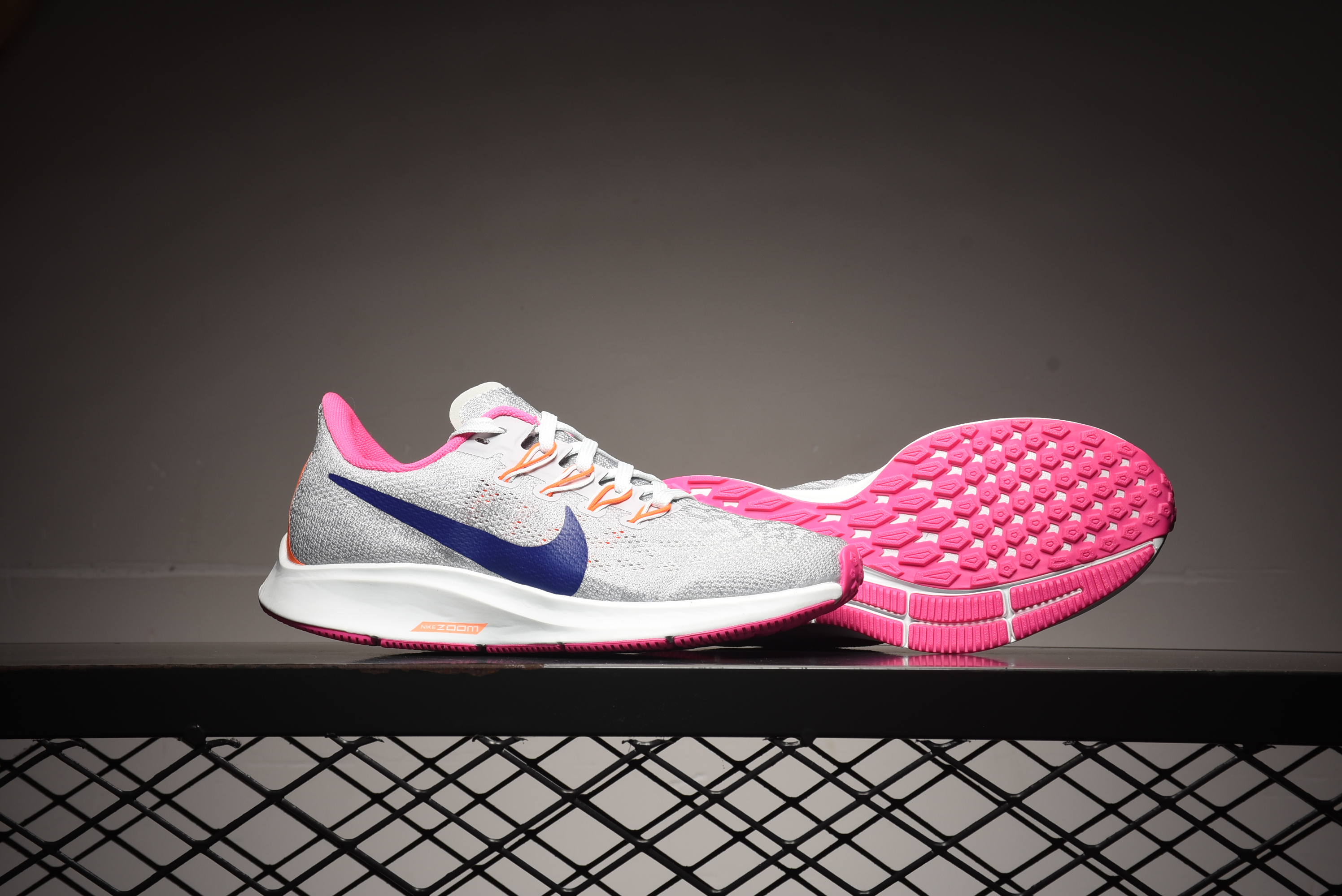 Nike Air Zoom PEGASUS 36 Shield Grey Blue Peach White Running Shoes For Women